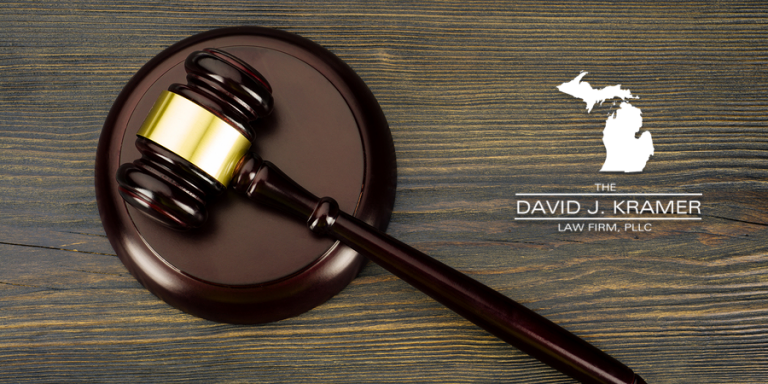 Gavel and Michigan criminal defense attorney, David J. Kramer
