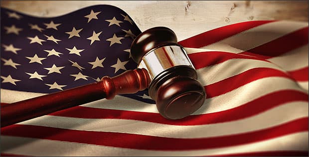 American flag and gavel depicting federal investigation 