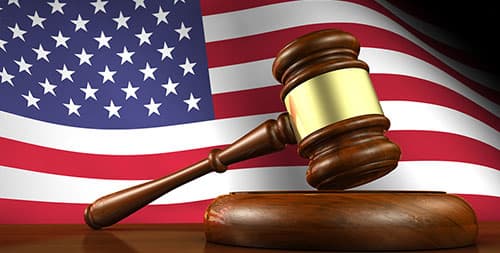 Flag and gavel - federal law