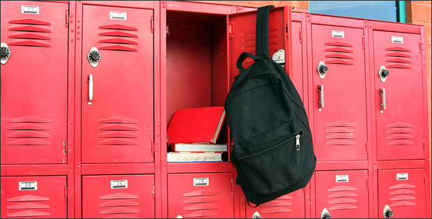 Locker and backpack depicting school searches